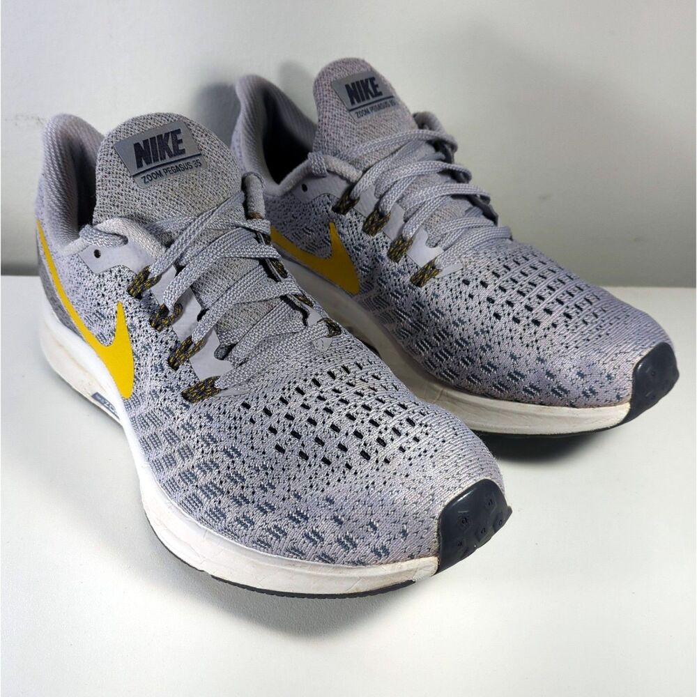 Nike Women’s Zoom Pegasus 35 Running Shoes Gray Yellow Size 7.5